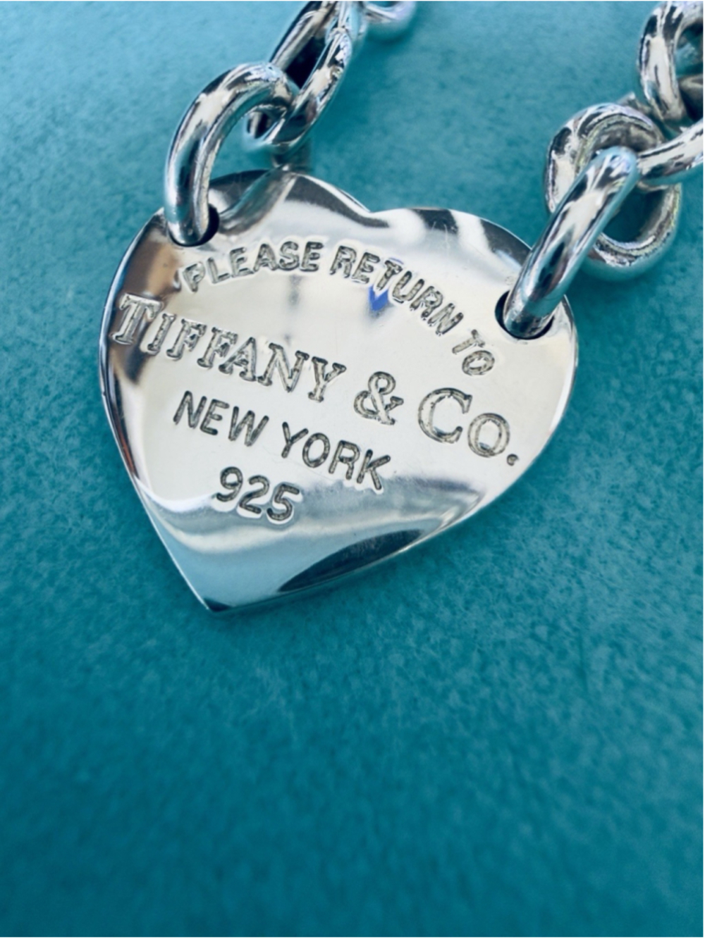 Tiffany & Co. S. Silver Return To Heart Tag Chain Link 15.5” Choker Necklace